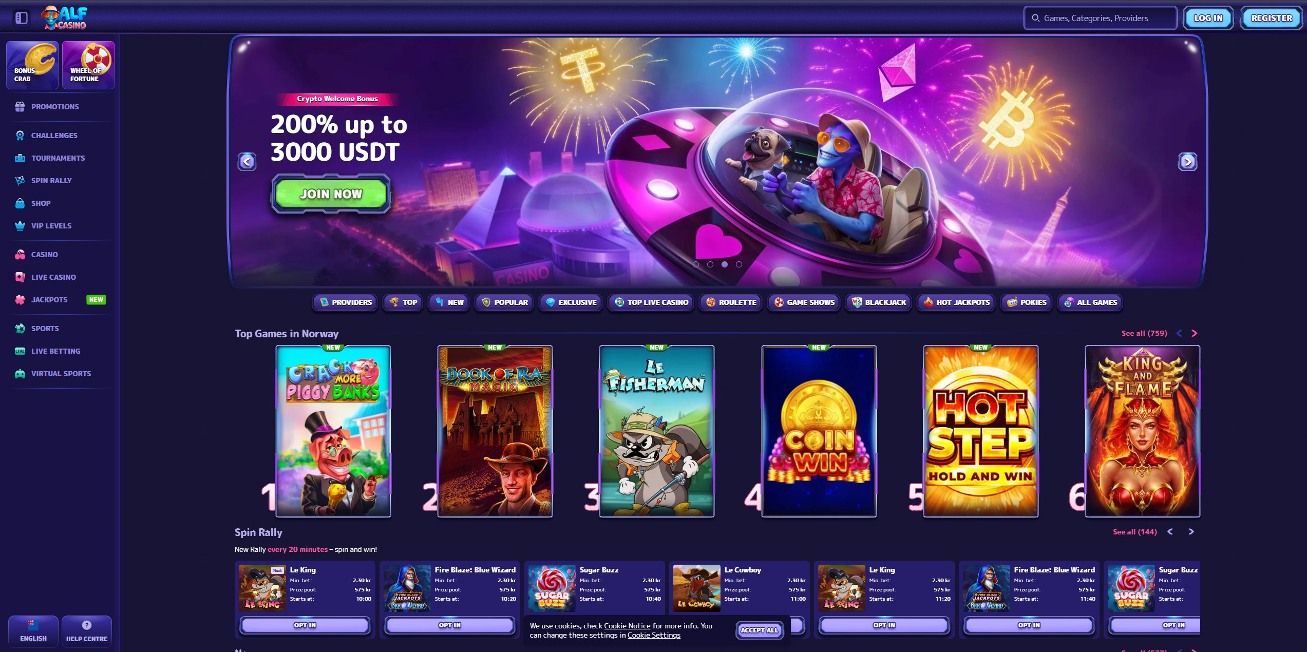 Alfcasino screenshot 1