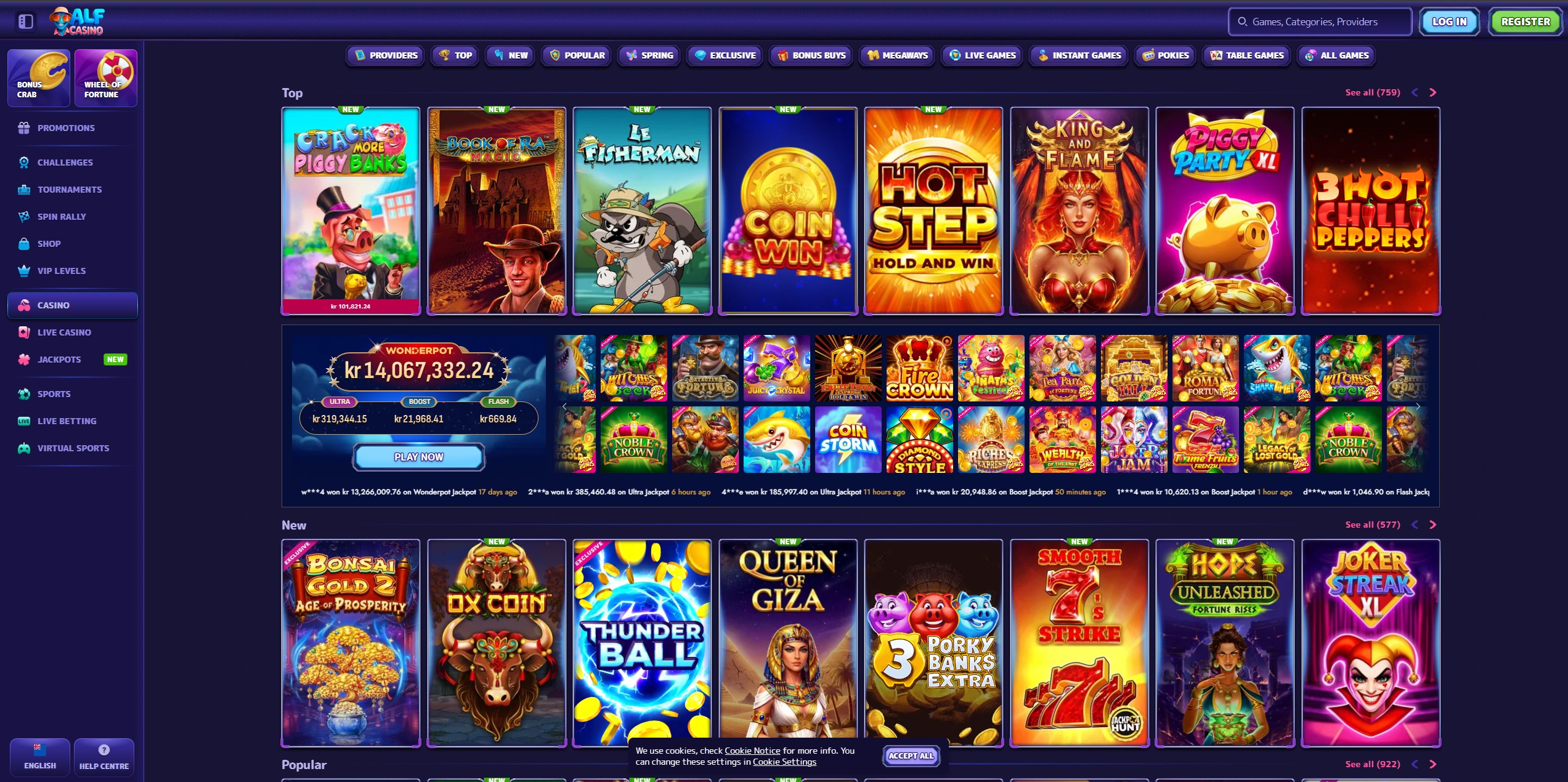 Alfcasino screenshot 2