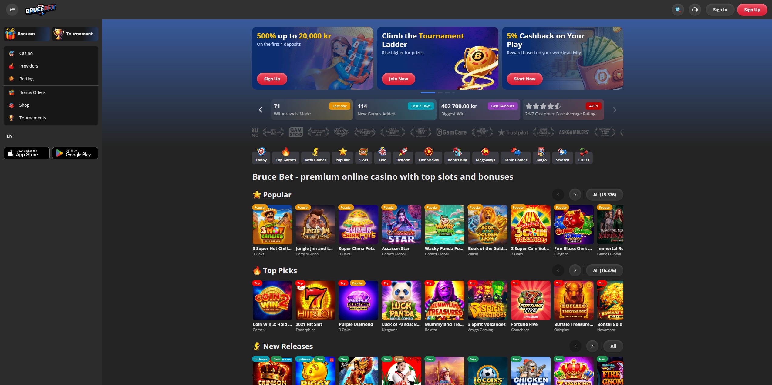 Bruce Bet screenshot 1