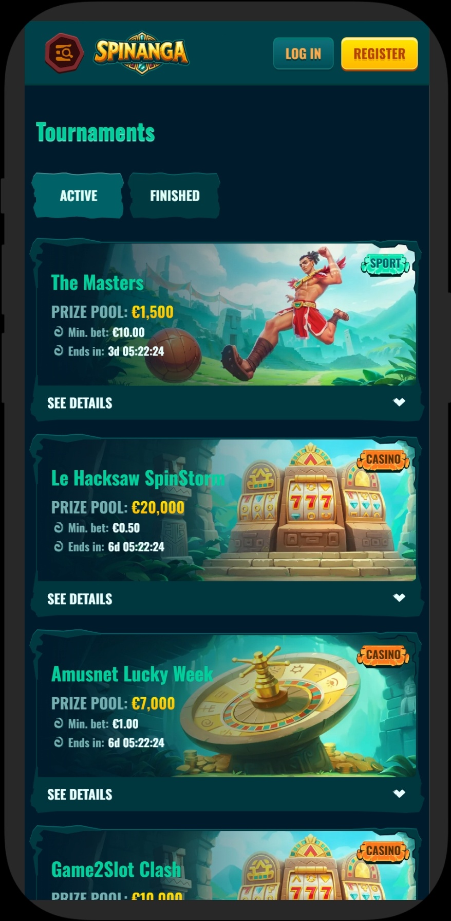 Spinanga mobile lobby